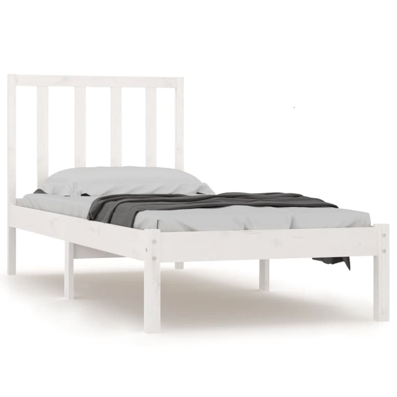 Bedframe massief grenenhout wit 90x190 cm 3FT Single