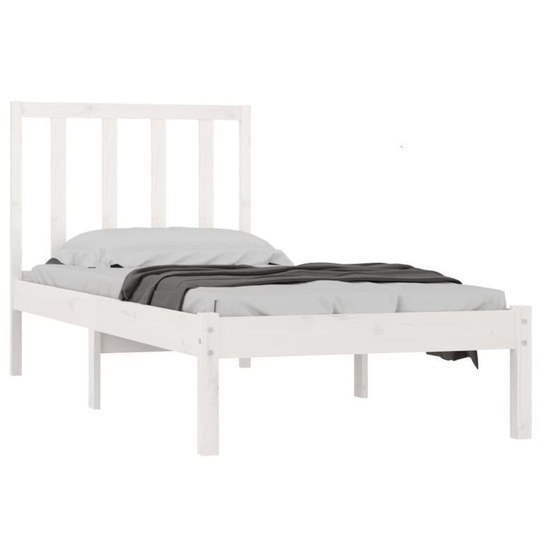 Bedframe massief grenenhout wit 90x190 cm 3FT Single