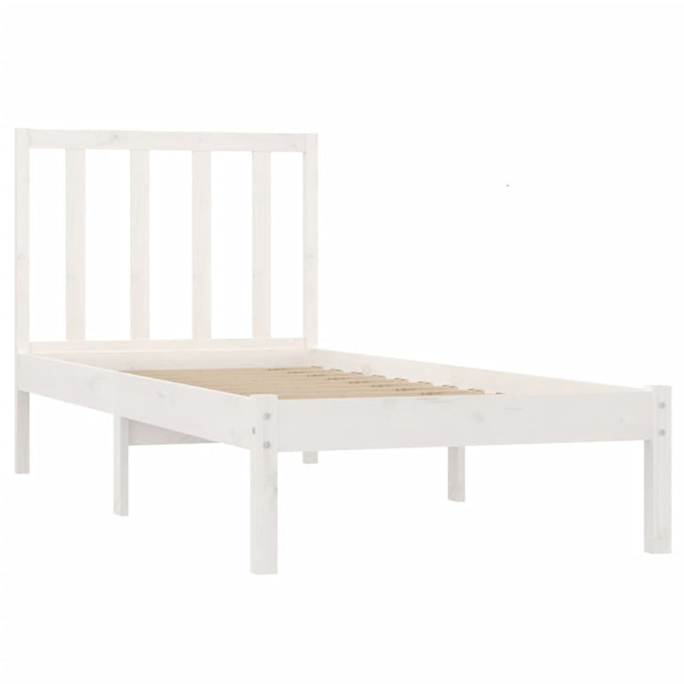 Bedframe massief grenenhout wit 90x190 cm 3FT Single