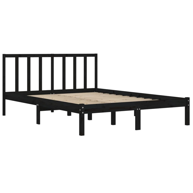 Bedframe massief grenenhout zwart 120x190 cm 4FT Small Double