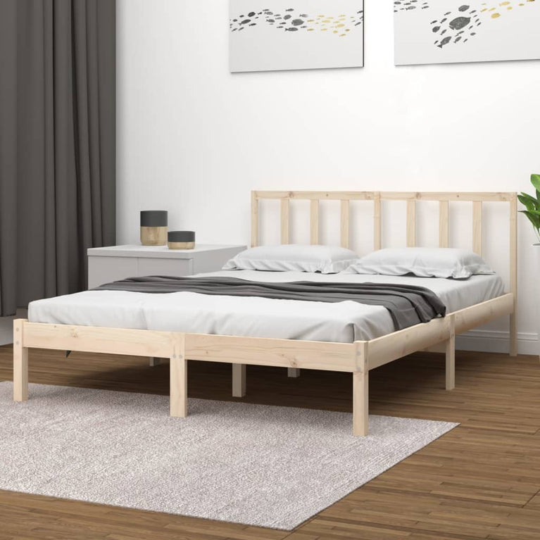 Bedframe massief grenenhout 135x190 cm Double