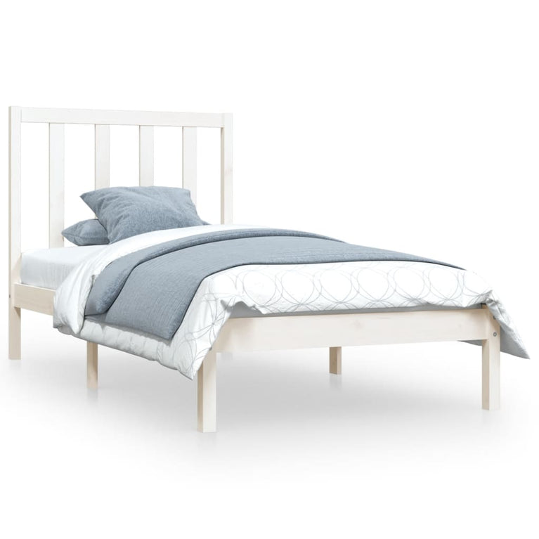 Bedframe massief grenenhout wit 75x190 cm 2FT6 Small Single