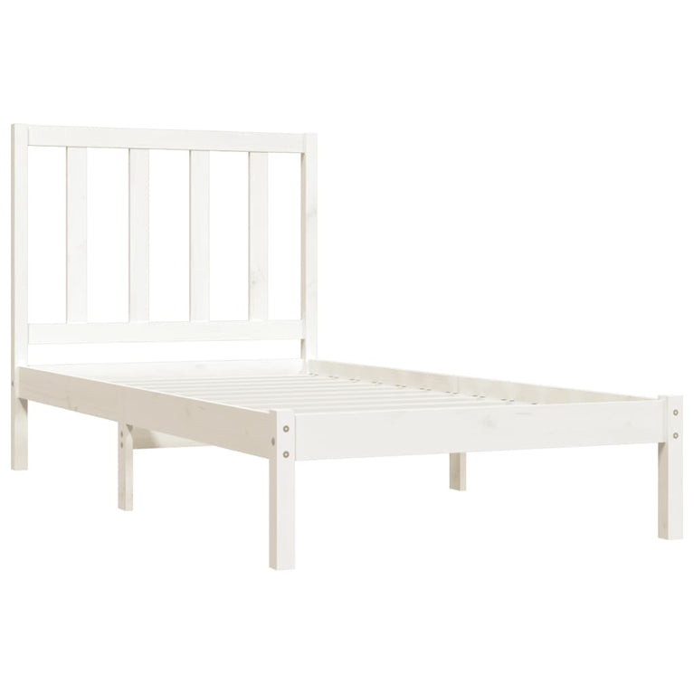 Bedframe massief grenenhout wit 75x190 cm 2FT6 Small Single