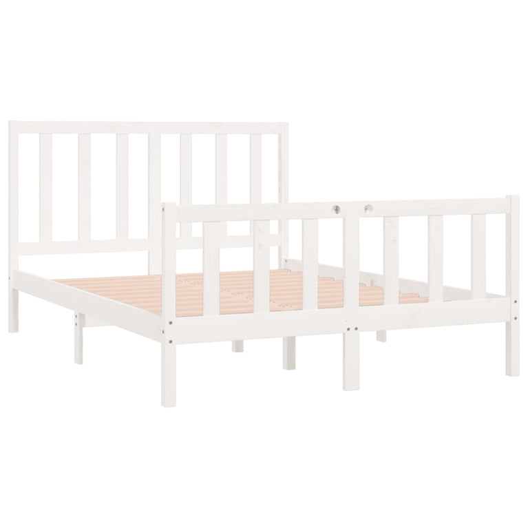 Bedframe massief hout wit 120x190 cm 4FT Small Double