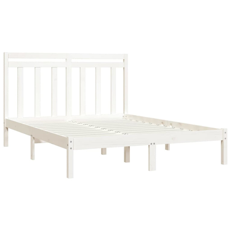 Bedframe massief hout wit 140x190 cm