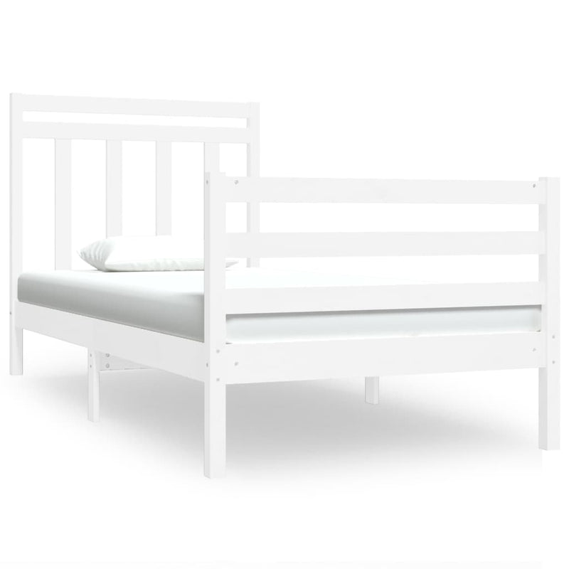 Bedframe massief hout wit 90x190 cm 3FT Single