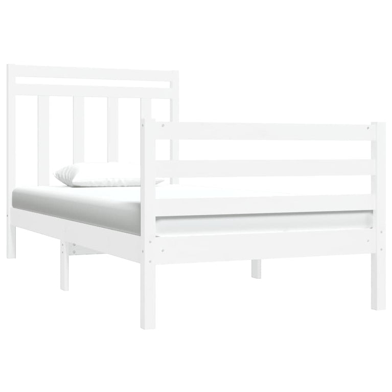 Bedframe massief hout wit 90x190 cm 3FT Single