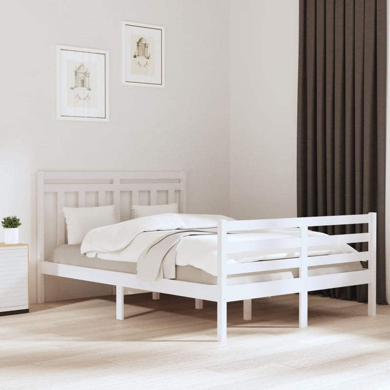 Bedframe massief hout wit 120x190 cm 4FT Small Double