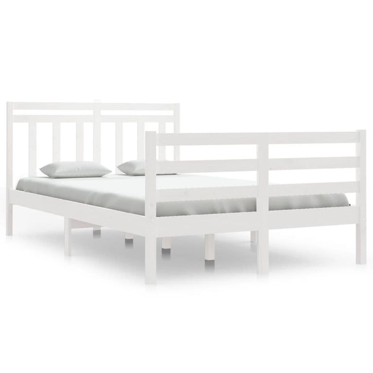 Bedframe massief hout wit 120x200 cm