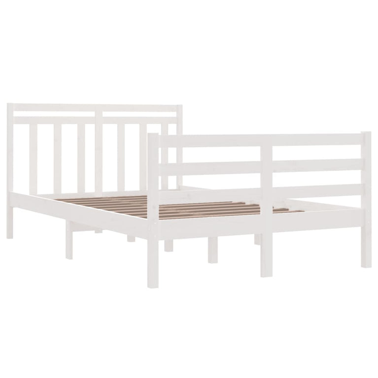 Bedframe massief hout wit 120x200 cm