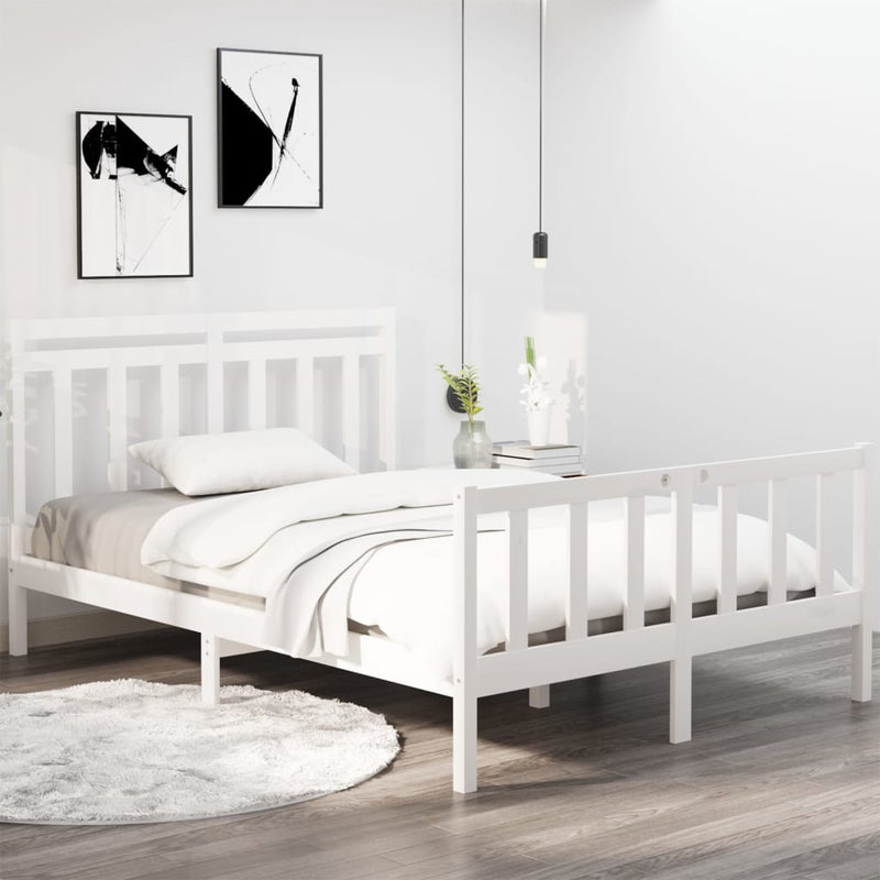 Bedframe massief hout wit 120x190 cm 4FT Small Double