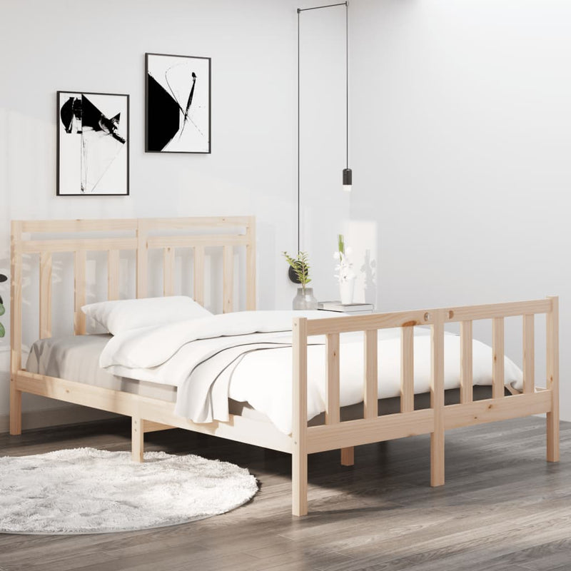 Bedframe massief hout zwart 120x190 cm 4FT Small Double