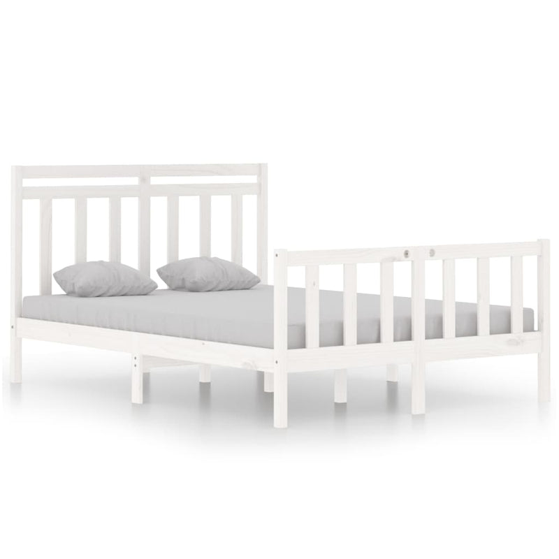 Bedframe massief hout wit 140x190 cm