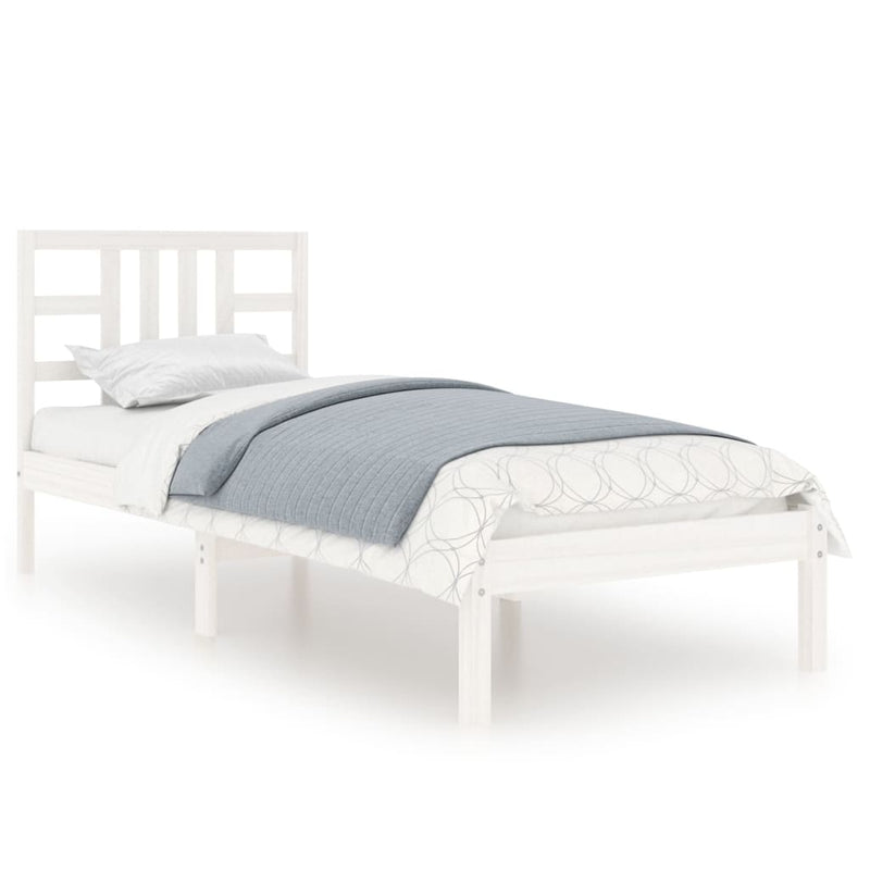 Bedframe massief hout wit 90x190 cm 3FT Single