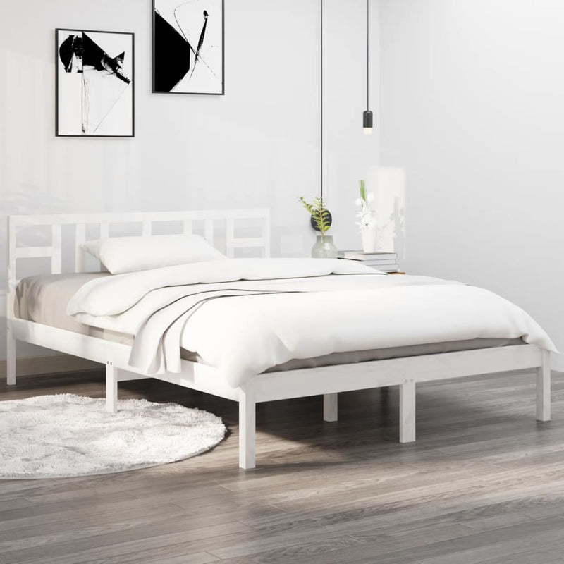 Bedframe massief hout wit 120x190 cm 4FT Small Double