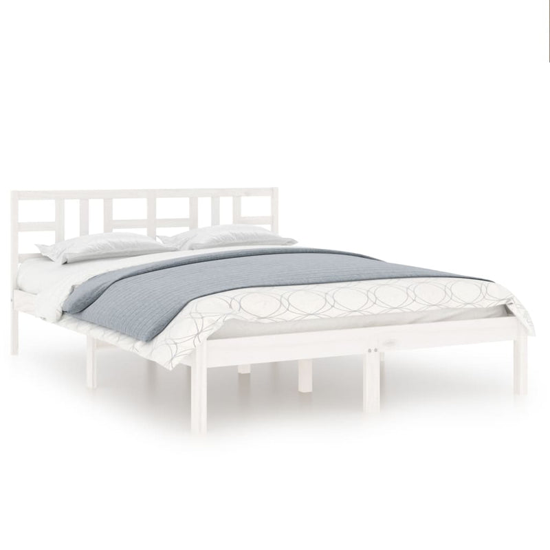 Bedframe massief hout wit 120x200 cm