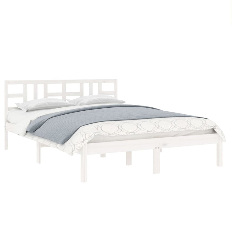 Bedframe massief hout wit 120x200 cm