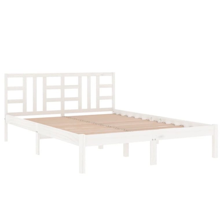 Bedframe massief hout wit 120x200 cm