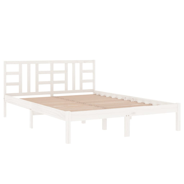 Bedframe massief hout wit 140x200 cm