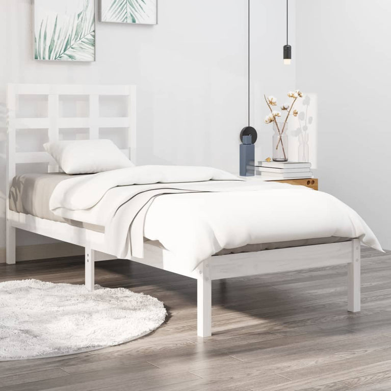 Bedframe massief hout wit 75x190 cm 2FT6 Small Single