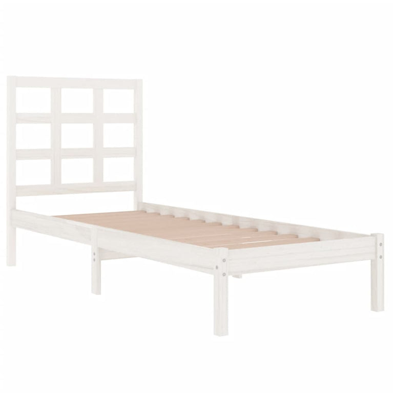Bedframe massief hout wit 90x190 cm 3FT Single