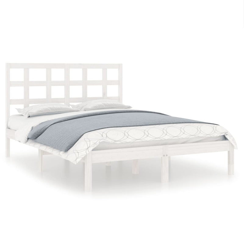 Bedframe massief hout wit 140x200 cm