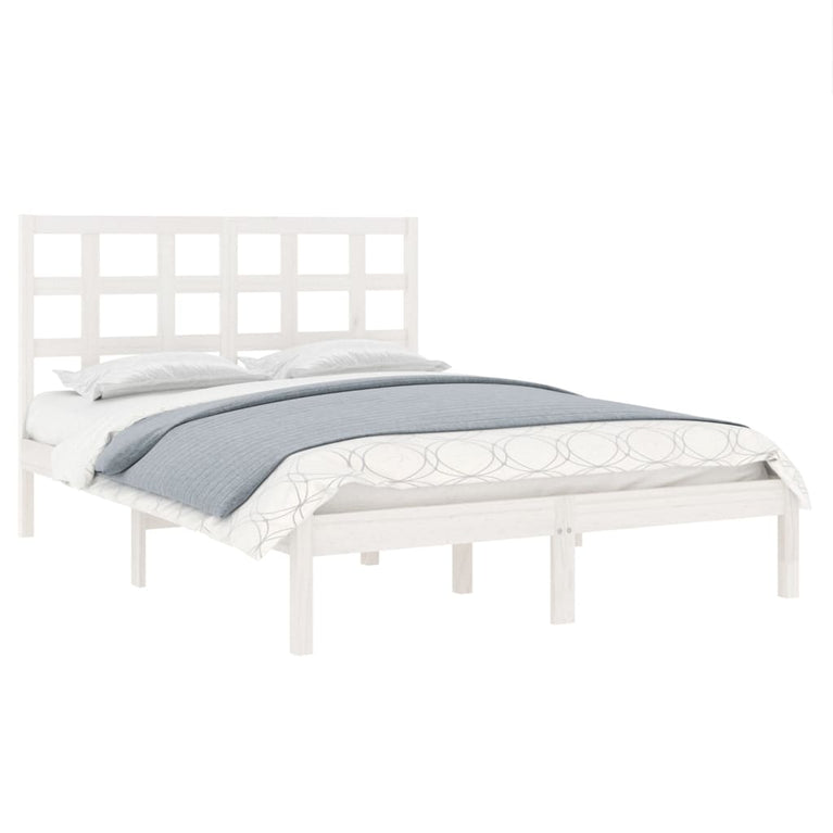 Bedframe massief hout wit 140x200 cm
