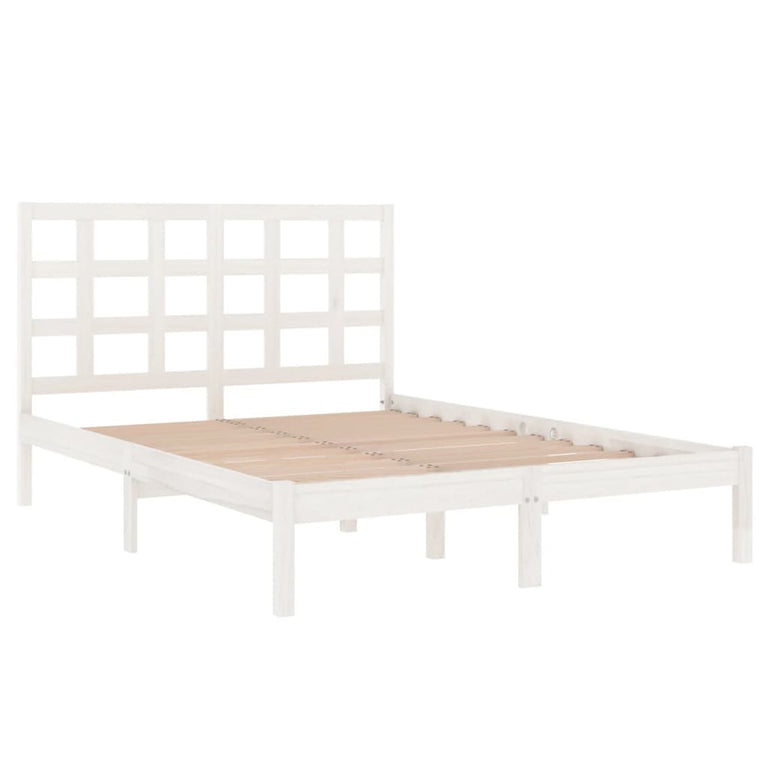 Bedframe massief hout wit 140x200 cm