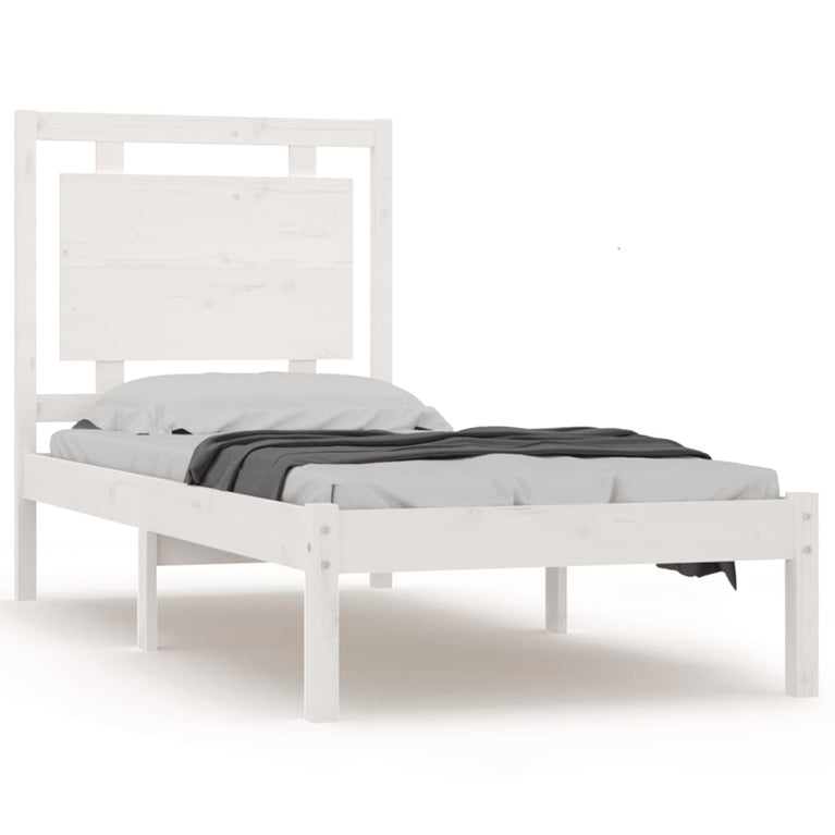 Bedframe massief hout wit 75x190 cm 2FT6 Small Single