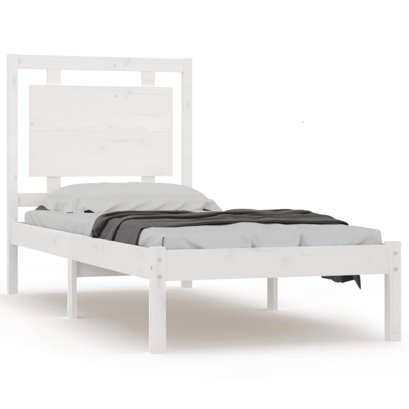 Bedframe massief hout wit 75x190 cm 2FT6 Small Single