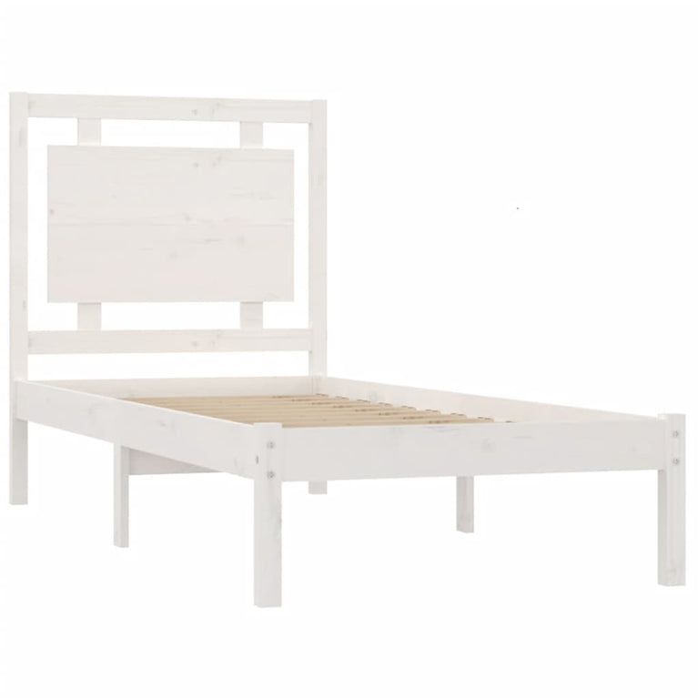 Bedframe massief hout wit 75x190 cm 2FT6 Small Single