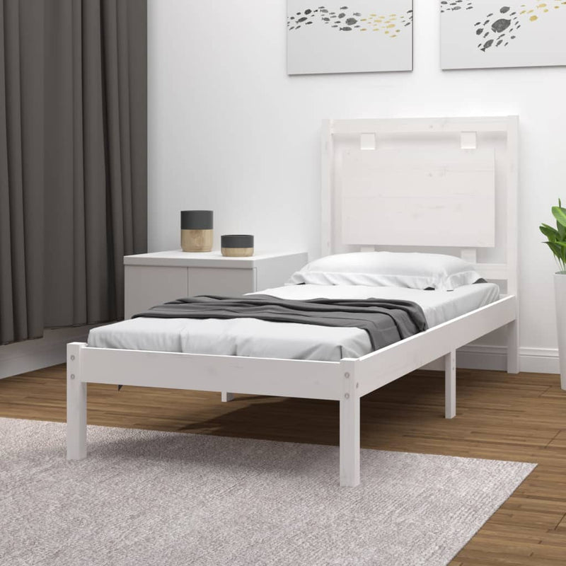 Bedframe massief hout wit 75x190 cm 2FT6 Small Single