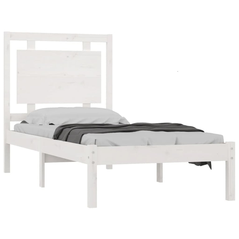 Bedframe massief hout wit 90x190 cm 3FT Single