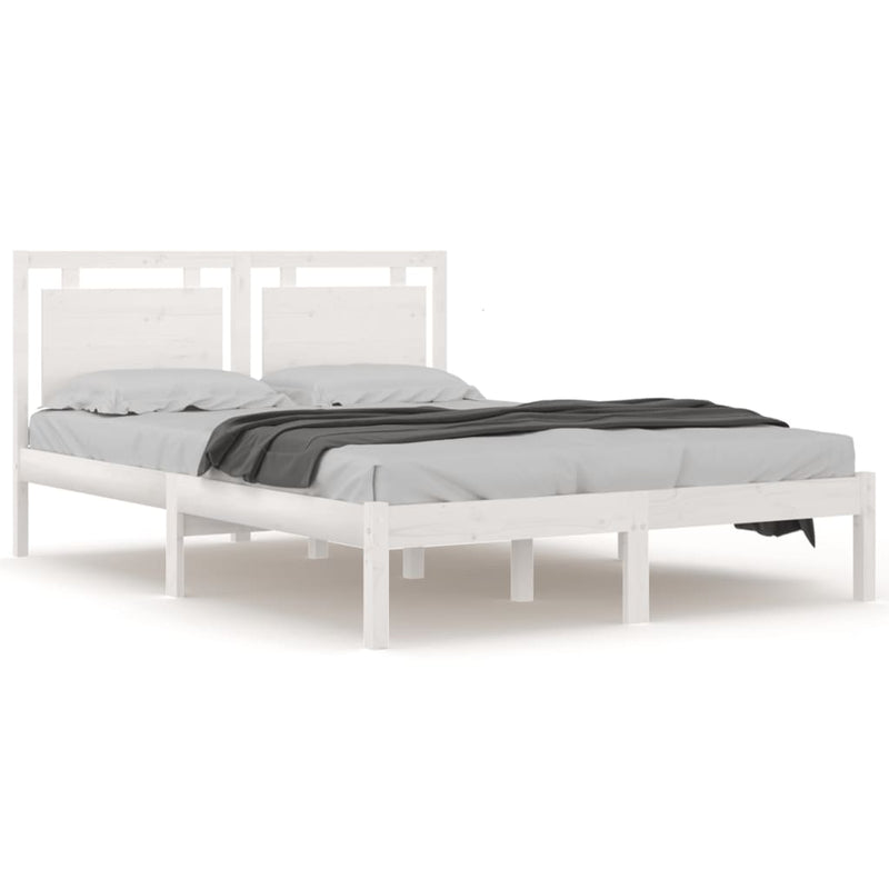 Bedframe massief hout wit 120x200 cm