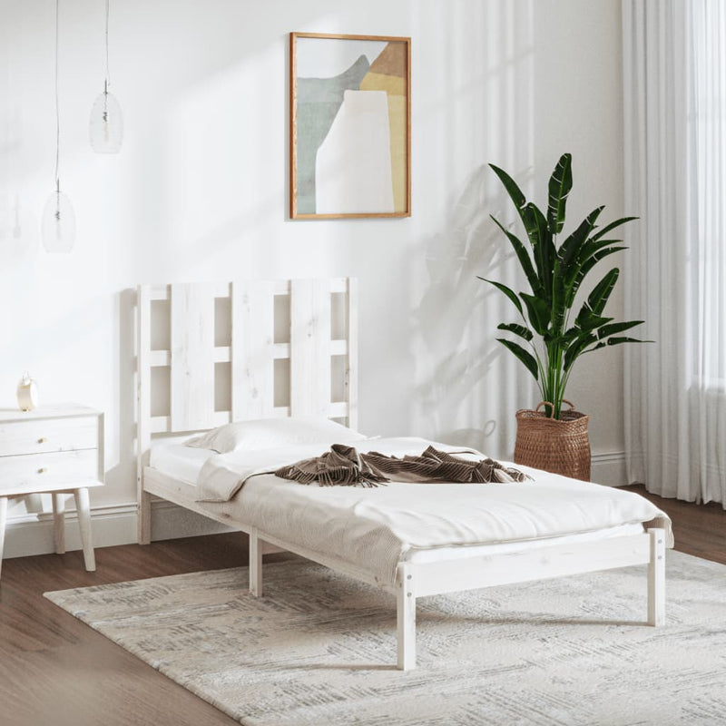 Bedframe massief hout wit 75x190 cm 2FT6 Small Single