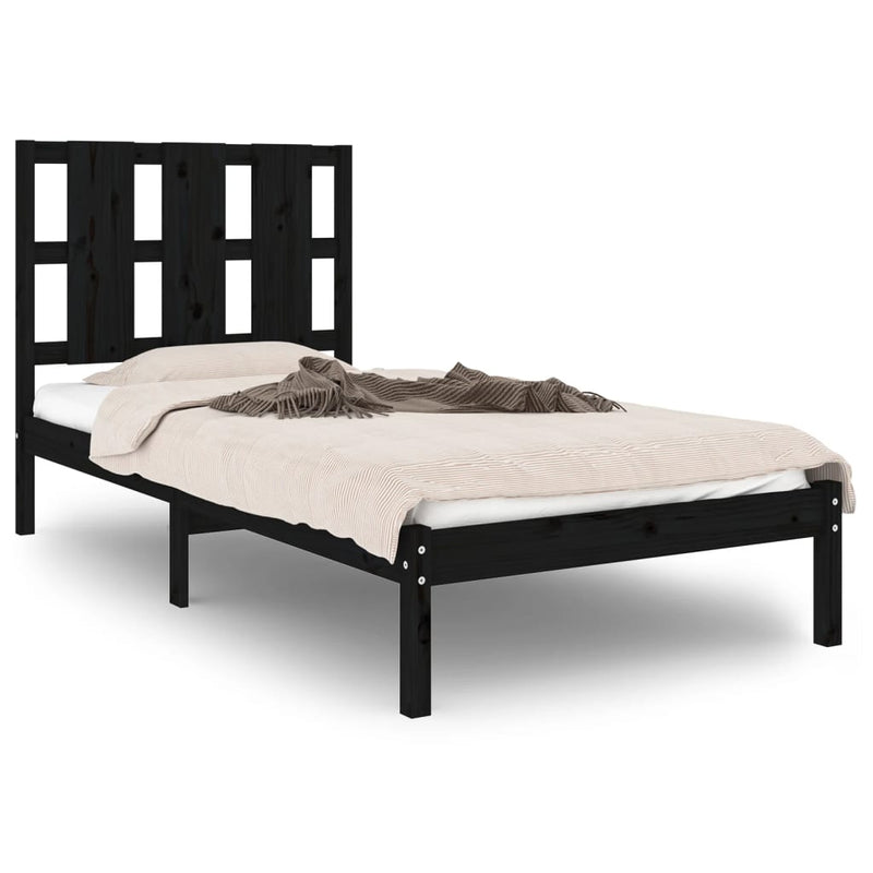 Bedframe massief hout zwart 75x190 cm 2FT6 Small Single