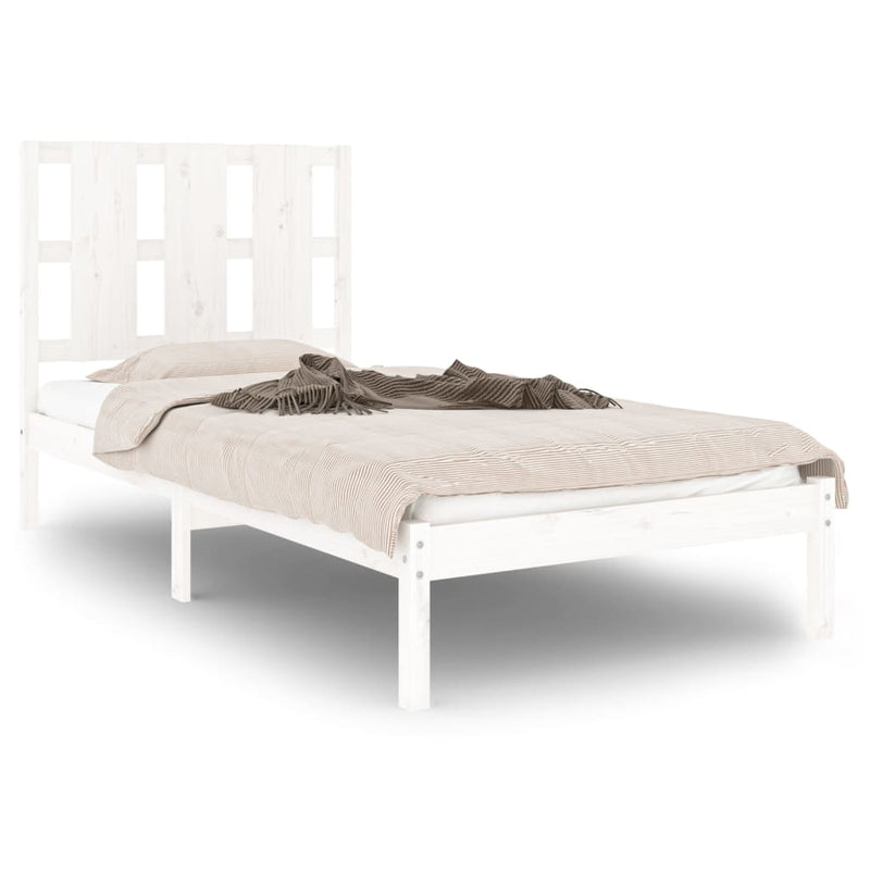 Bedframe massief hout wit 90x190 cm 3FT Single