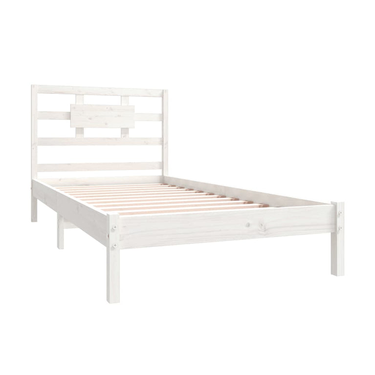 Bedframe massief hout wit 90x190 cm 3FT Single