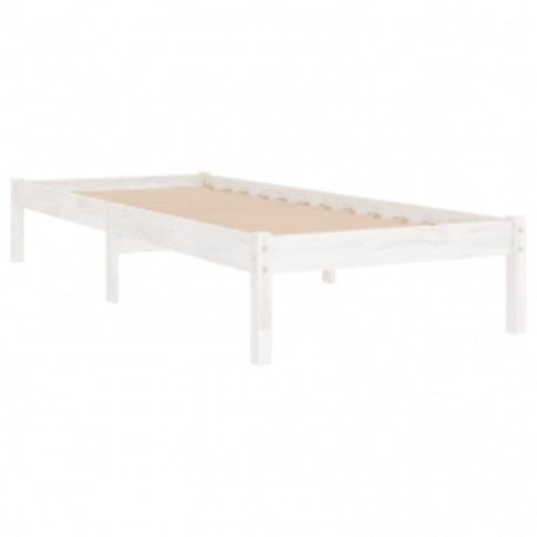 Bedframe massief hout wit 90x190 cm 3FT Single