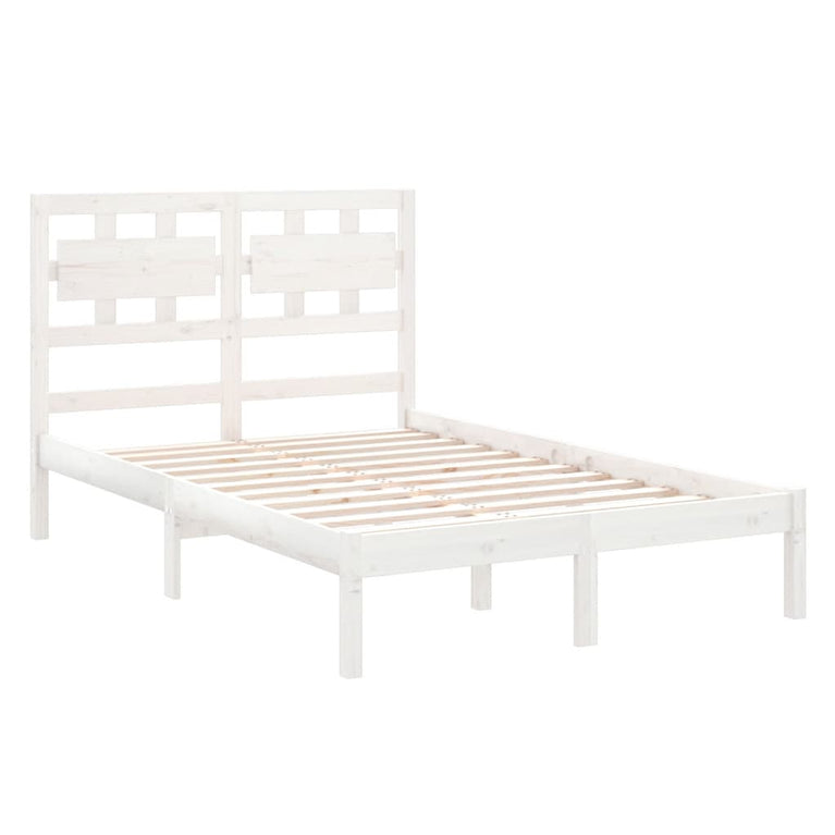 Bedframe massief hout wit 120x200 cm