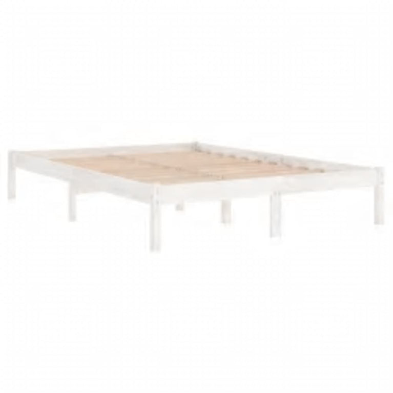 Bedframe massief hout wit 120x200 cm