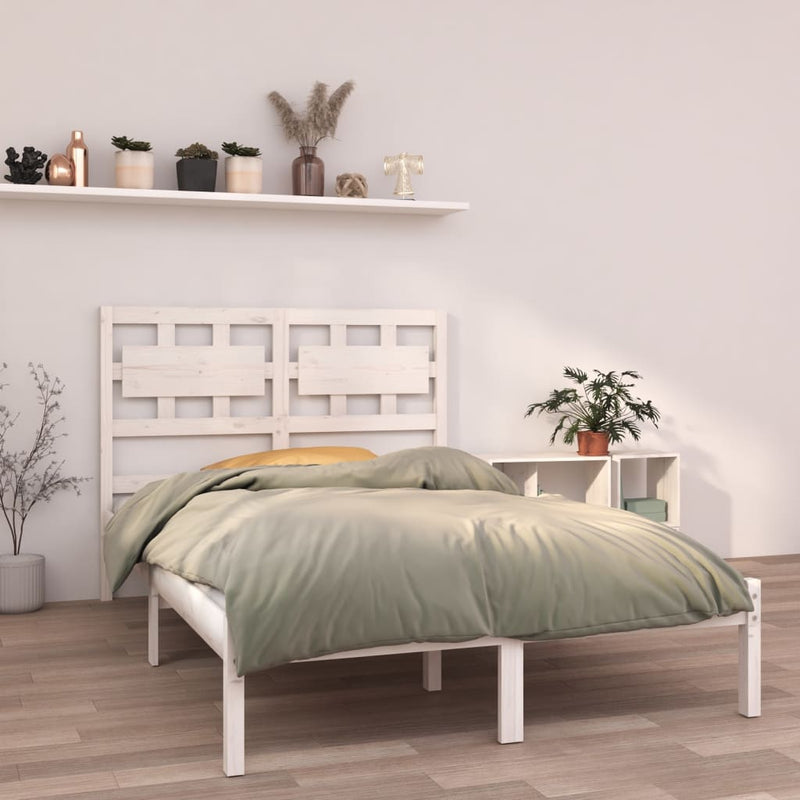 Bedframe massief hout wit 120x200 cm