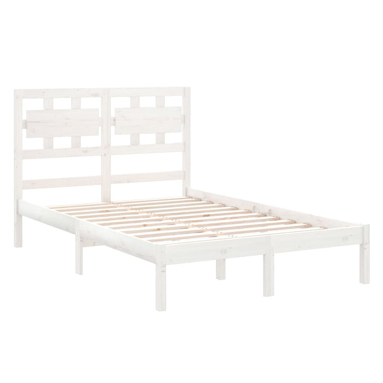 Bedframe massief hout wit 140x200 cm