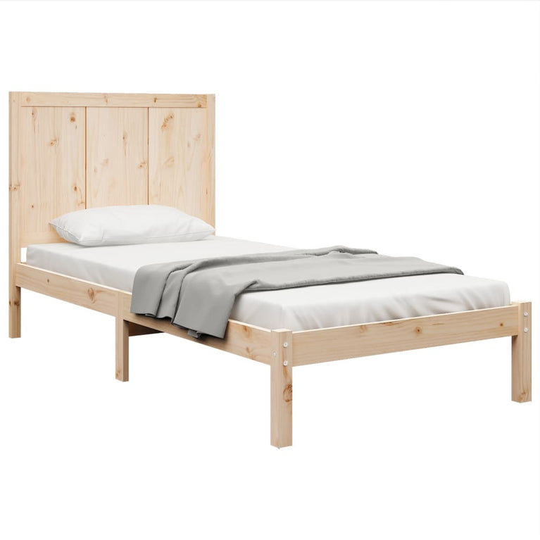 Bedframe massief grenenhout zwart 75x190 cm Small Single