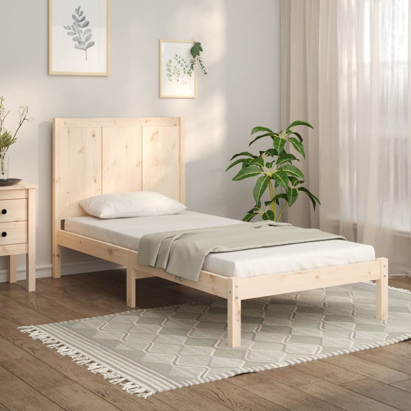 Bedframe massief grenenhout zwart 75x190 cm Small Single