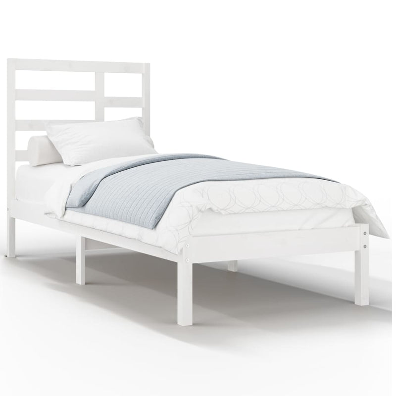Bedframe massief hout wit 90x190 cm 3FT Single