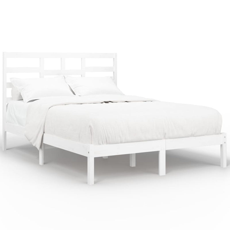 Bedframe massief hout wit 140x200 cm