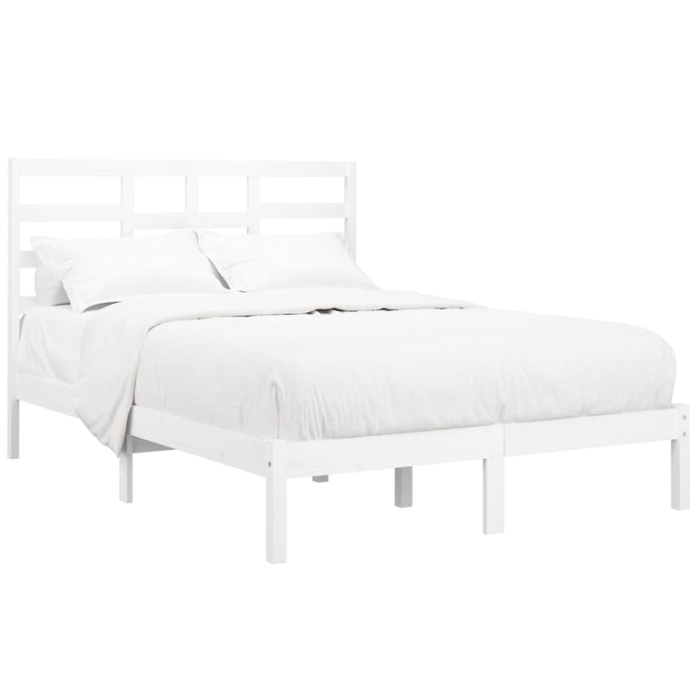 Bedframe massief hout wit 140x200 cm
