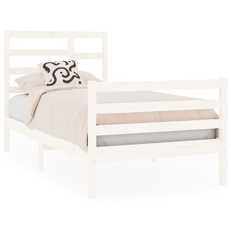Bedframe massief hout wit 75x190 cm 2FT6 Small Single