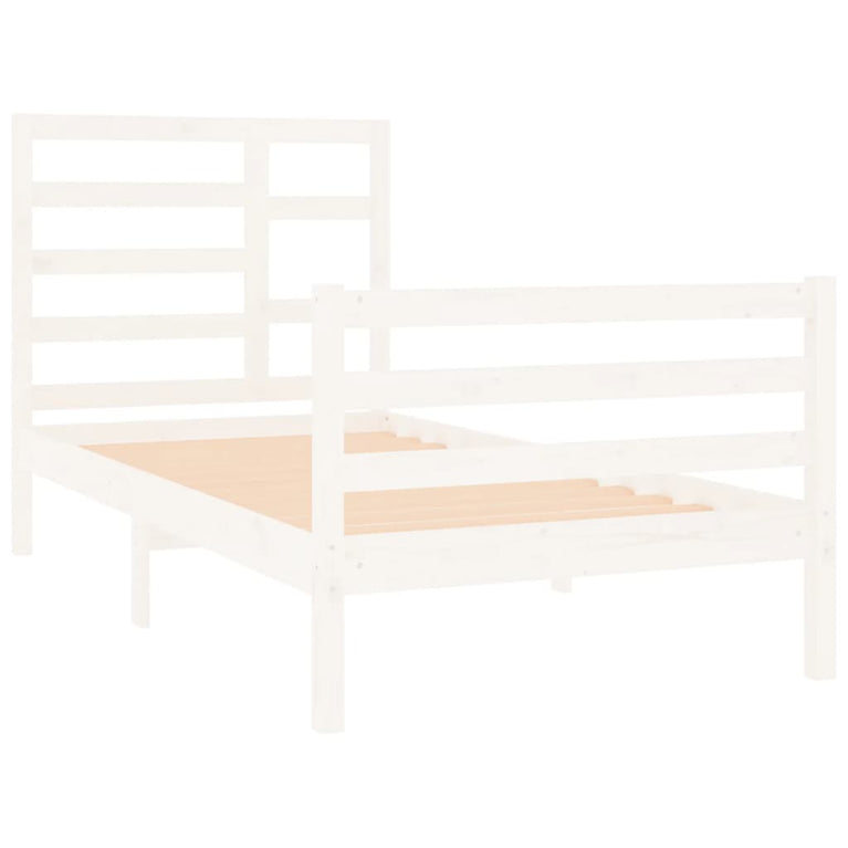Bedframe massief hout wit 75x190 cm 2FT6 Small Single
